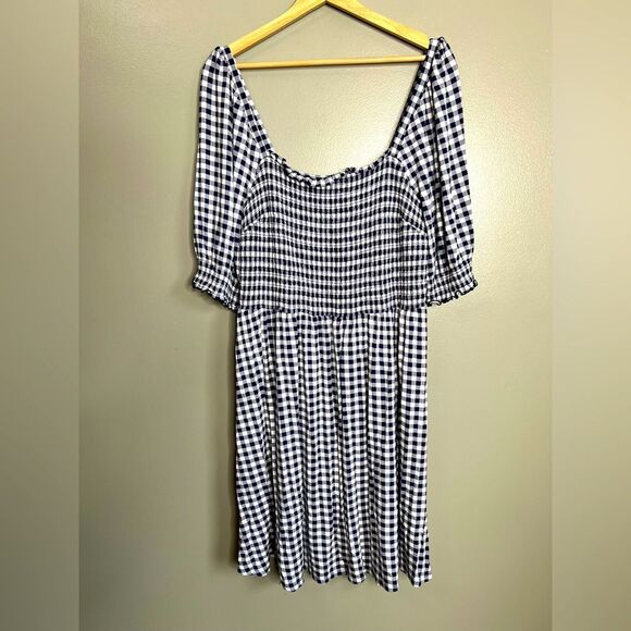 Draper James Jo Dee dress in gingham size 1X boho checkered cottagecore smocked - Picture 5 of 8